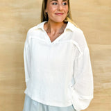 Daily Pick Gauze Top - White