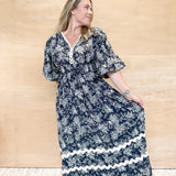 Ric Rac Times Midi Dress - Navy