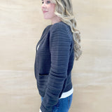 Charcoal Blue Knit Cardigan