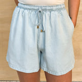 Washed Chambray Shorts - Light