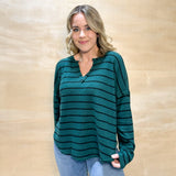 Hunter Green Stripe Top