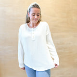 Westerly Knit Henley - Cream