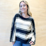 Nash Striped Sweater - Cream/Black