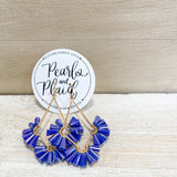 Blue Beaded Drop Earrings