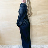 Catherine Satin Jumpsuit - Black