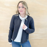 Charcoal Blue Knit Cardigan