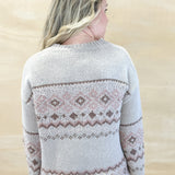 Pattern Crew Sweater - Taupe Mauve