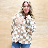 Checkered Snap Button Jacket