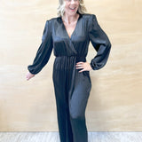 Catherine Satin Jumpsuit - Black