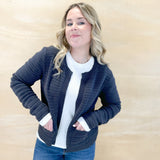 Charcoal Blue Knit Cardigan