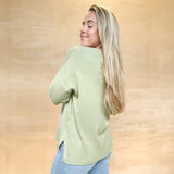 Lexington Knit V-Neck Sweater - Dry Herb