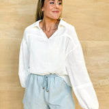 Daily Pick Gauze Top - White