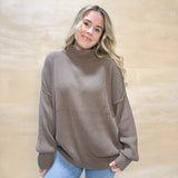 Mocha Mock Neck Sweater