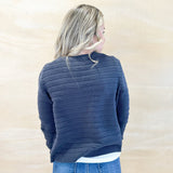 Charcoal Blue Knit Cardigan