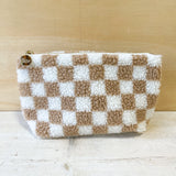 Checker Teddy Pouch - Tan