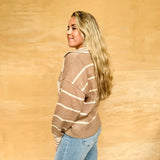 Salty Babe Stripe Sweater - Mocha