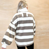 Olive Thick Stripe Pullover