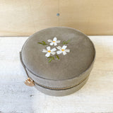 Velvet Jewelry Case -  Floral Tan