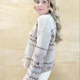 Pattern Crew Sweater - Taupe Mauve