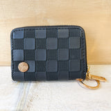 Zip Around Wallet - Black Check