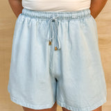 Washed Chambray Shorts - Light