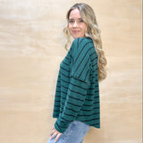 Hunter Green Stripe Top