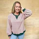 Free Sea Stripe Pullover - Blush