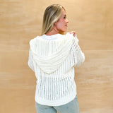 Open Hooded Crochet Sweater