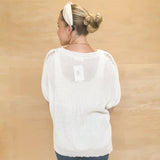 Plaza Short Sleeve Top - Off White