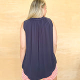 Mineral Tie Top - Navy