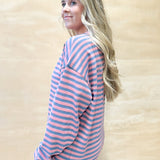 Best Choice Stripe Crewneck - Rose/Blue