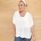 Plaza Short Sleeve Top - Off White