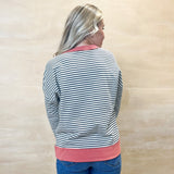 Color Trimmed Striped Long Sleeve