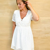 Bop Around Eyelet Dress - White