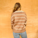 Salty Babe Stripe Sweater - Mocha