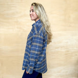 Plaid Shacket - Blue Brown