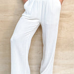 white linen pant, stretch waistband, shots, double lined short