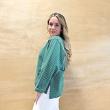 Super Stripe Green Top