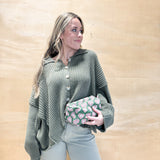 Button Down Cardigan - Olive