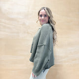 Button Down Cardigan - Olive