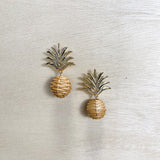 rattan, pineapple earrings, drop earring
